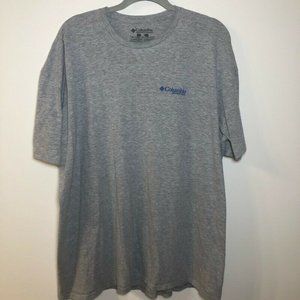Columbia PFG Mens T-Shirt Gray Red Heathered XXL